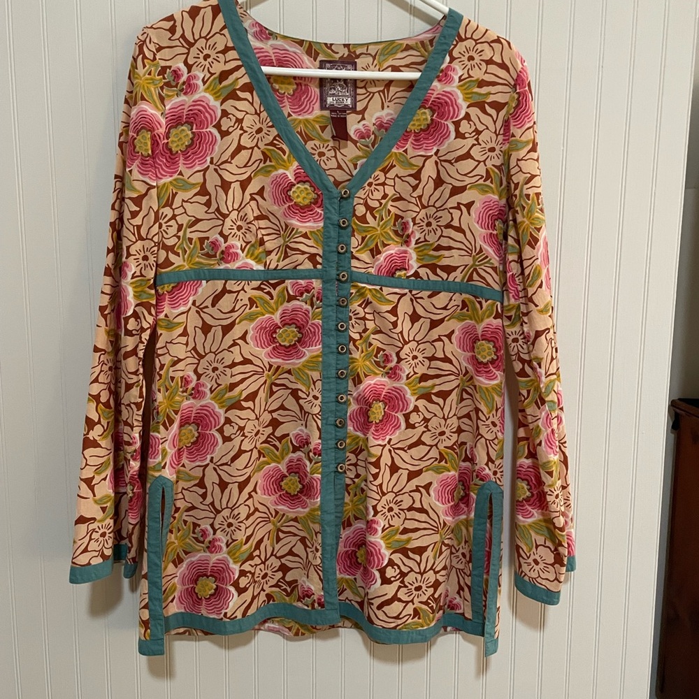 Lucky Brand Floral Button-Down Tunic